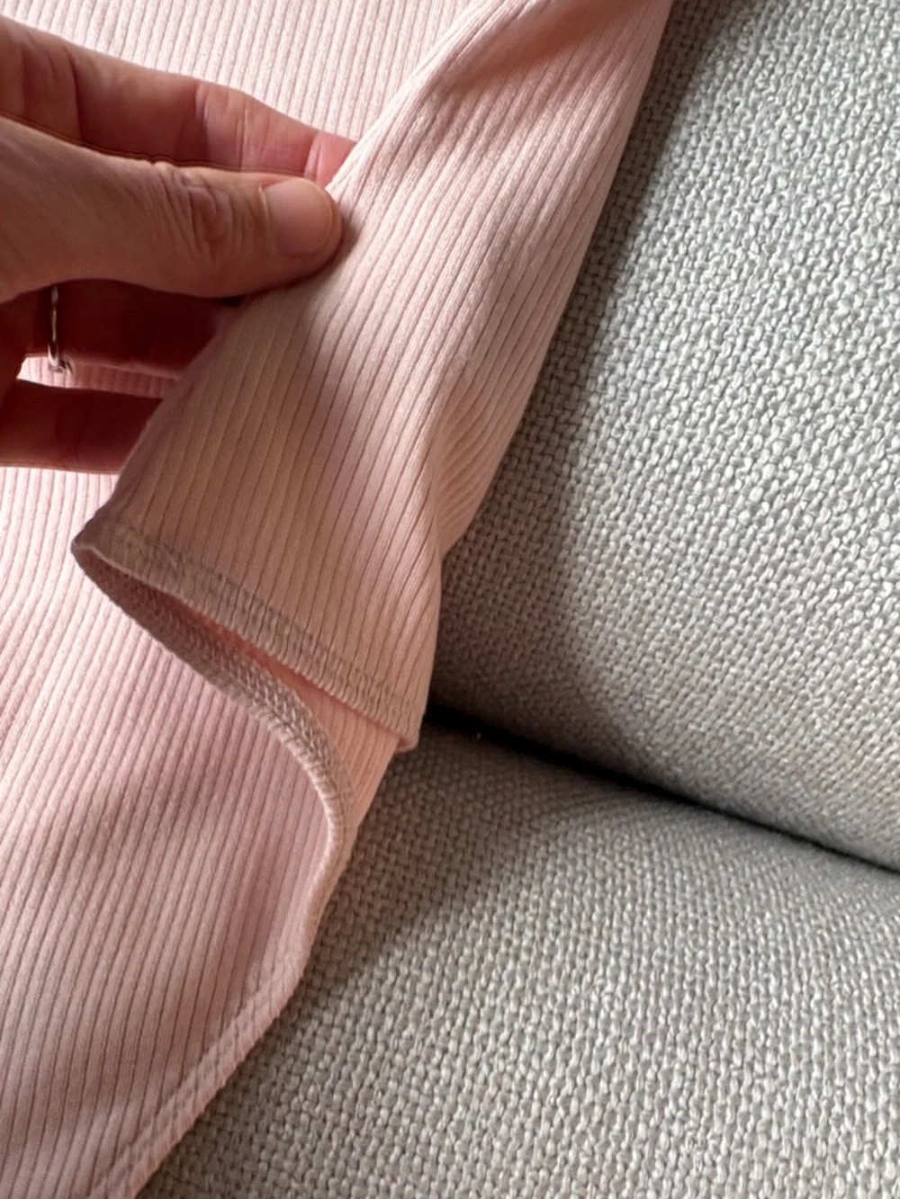 Sunday Best Soft Pink Ribbed One-Piece with Ruffle Straps - Picture 8 of 8